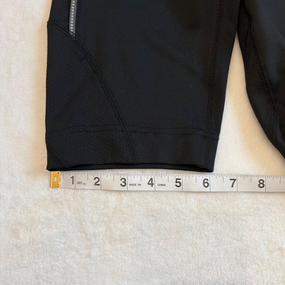 TEK GEAR Black Performance Capri Fitted Reflective Trim Athletic Workout Pants L - Picture 11 of 13